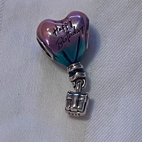 Pandora 925 Sterling Silver Happy Birthday Heart Balloon Charm with gift - Picture 12 of 12